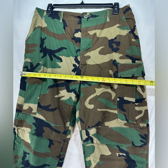Vintage US Military Pants Men's L Long Woodland Camo Ripstop Hot Weather Cargo - Picture 13 of 16